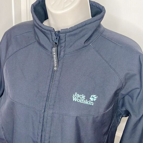 Jack Wolfskin Outdoor Flexshield Softshell Navy Blue Jacket Coat Size Large - Picture 2 of 10